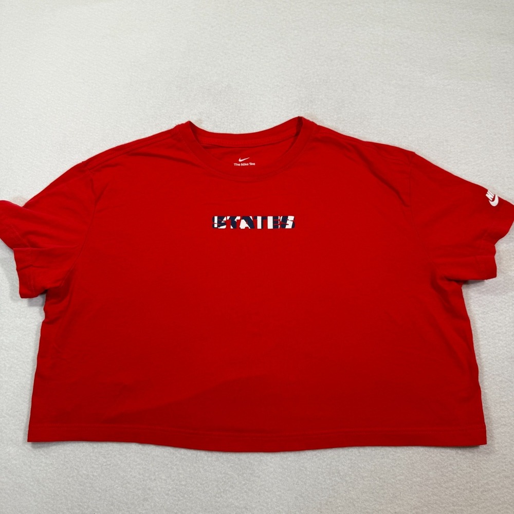 Nike Team USA‎ USMNT Women's Voice Crop Top Red XL Gym Running Causal